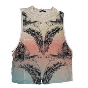 Truly Madly Deeply Urban Outfitters Women’s Ombre Bird Graphic Muscle Tank Top M